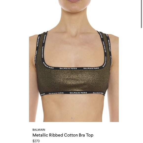 BALMAIN*Metallic Ribbed Sportsbra**$270 - Picture 2 of 5